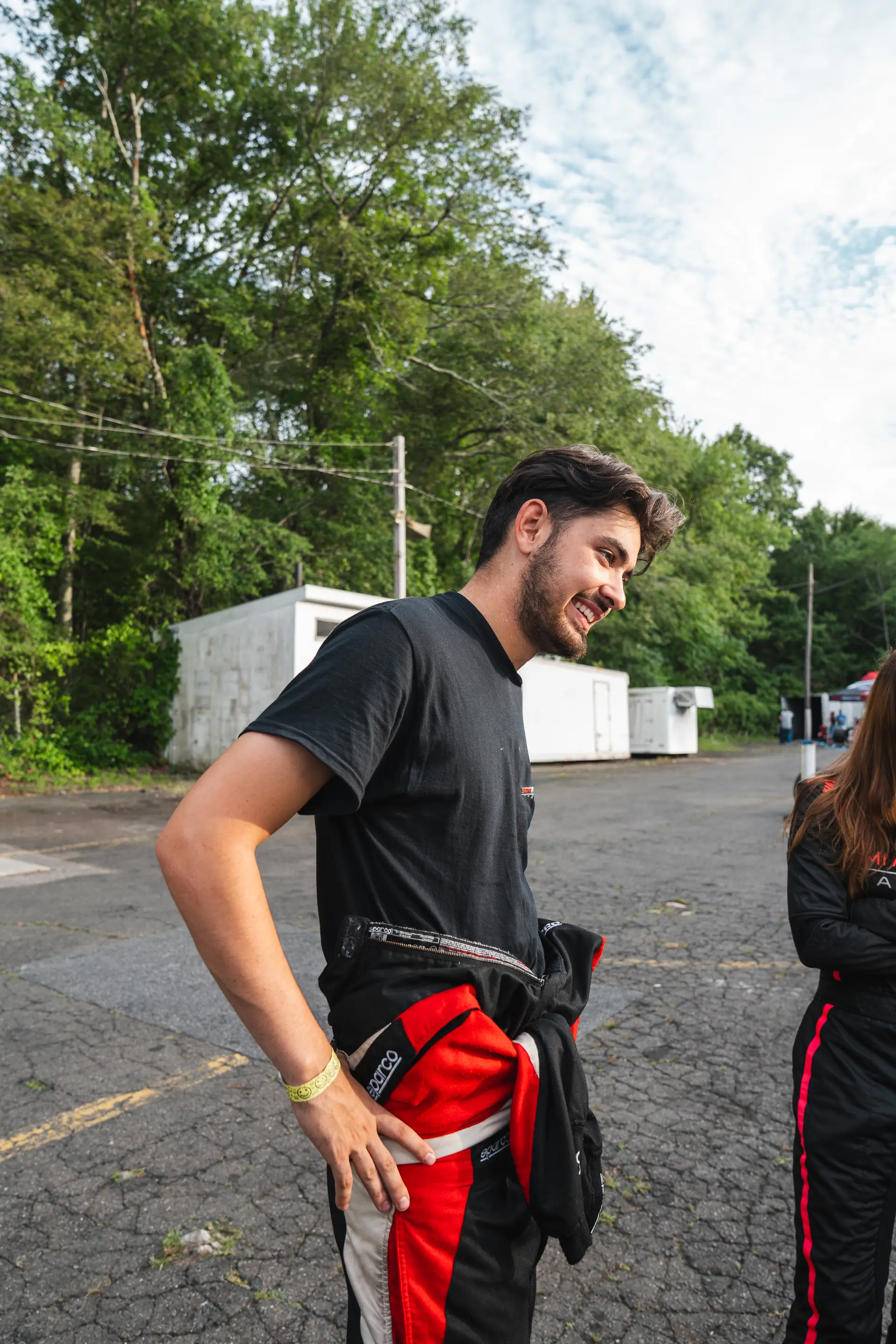 Vinny Rappoccio at the track in racing attire